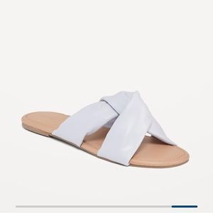 New faux leather soft twist sandals